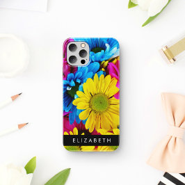花カラフルデイジーボホお名前 iPhone 12 PROケース