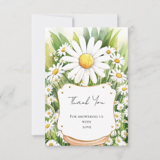 花カラフルデイジー赤ちゃんシャワー サンキューカード (正面)