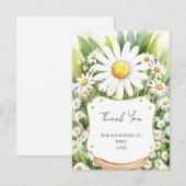 花カラフルデイジー赤ちゃんシャワー サンキューカード (正面/裏面)