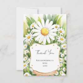花カラフルデイジー赤ちゃんシャワー サンキューカード