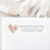 花カラフルハートイラストレーション ラベル (インサイチュ)