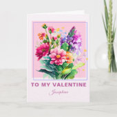 花カラフルバレンタインデー カード (正面)