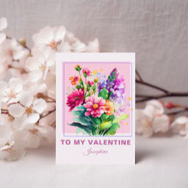 花カラフルバレンタインデー カード