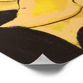 花カラフルピンクのチューリップ&黄色のひまわり ポスター (角)