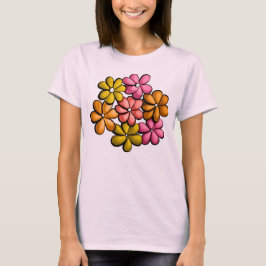 花カラフルピンク春フローラ Tシャツ