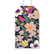 花カラフルピンク素敵な贈り物ラベル