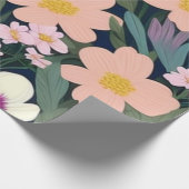 花カラフルピンク素敵な贈り物ラベル ラッピングペーパー (角)