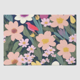 花カラフルピンク素敵な贈り物ラベル 薄葉紙