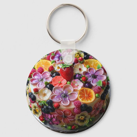 花カラフルフォンケーキ キーホルダー (正面)