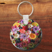 花カラフルフォンケーキ キーホルダー (正面)