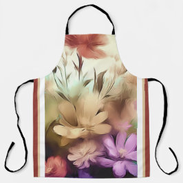 花カラフルフローラオールオーバープリントエプロン エプロン