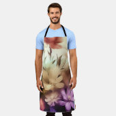 花カラフルフローラオールオーバープリントエプロン エプロン (着用した状態)