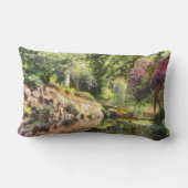 花カラフルフローラ池の反射 ランバークッション (裏面)