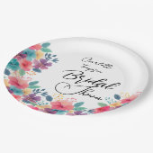 花カラフルブライダルBash ペーパープレート (アングル)