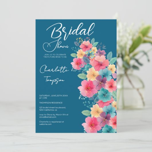 花カラフルブライダルBash 招待状 (スタンド正面)
