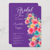 花カラフルブライダルBash 招待状 (正面/裏面)