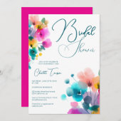 花カラフルブライダルBash 招待状 (正面/裏面)