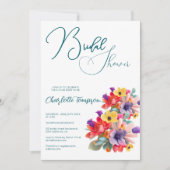 花カラフルブライダルBash 招待状 (正面)