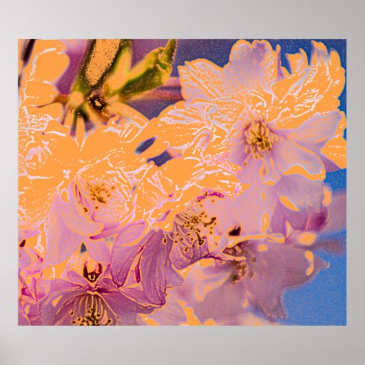 花カラフルプリント ポスター (正面)