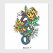 花カラフルヘビ シール (シート)
