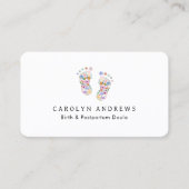 花カラフルベビー足跡ロゴ 名刺 (正面)