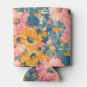 花カラフルモダン花柄 缶クーラー (裏面)