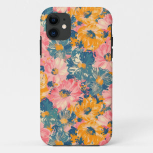 花カラフルモダン花柄 iPhone 11 ケース