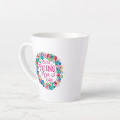 花カラフルリース最高のF*Kママ カフェラテマグ (左アングル)