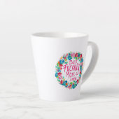 花カラフルリース最高のF*Kママ カフェラテマグ (右アングル)