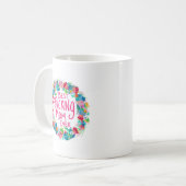 花カラフルリース最高のF*Kママ コーヒーマグカップ (正面左)