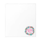 花カラフルリース最高のF*Kママ ノートパッド (正面)