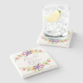 花カラフルリース枠 ストーンコースター (横)