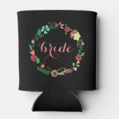 花カラフルリース黒い背景 缶クーラー (裏面)