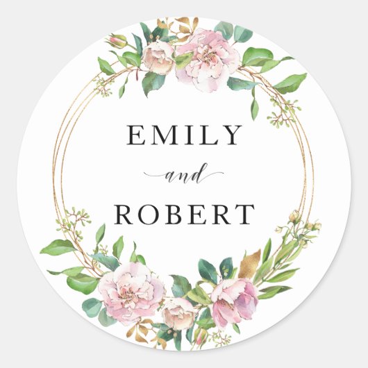 花カラフルリース ラウンドシール (正面)