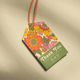 花カラフルレトロヴィンテージありがとう ギフトタグ