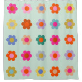 花カラフルヴィンテージフローラ シャワーカーテン (正面)