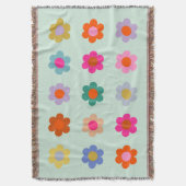 花カラフルヴィンテージフローラ スローブランケット (正面縦)