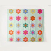 花カラフルヴィンテージフローラ タペストリー (正面(横))