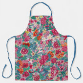花カラフル中国の柄 エプロン (正面)