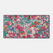 花カラフル中国の柄 デスクマット (正面)