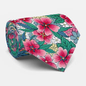 花カラフル中国の柄 ネクタイ (ロール)