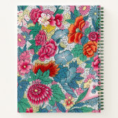 花カラフル中国の柄 ノートブック (裏面)