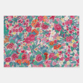 花カラフル中国の柄 ラッピングペーパーシート (正面3)