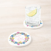 花カラフル丸いパーソナライズされたコースター コースター (側面)