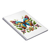 花カラフル付きステンドグラス蝶 ノートブック (右側)