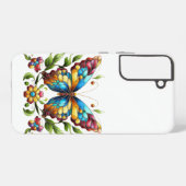 花カラフル付きステンドグラス蝶 SAMSUNG GALAXYケース (裏面横)