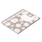 花カラフル付きノートブックコレクション： White&Brown ノートブック (左側)