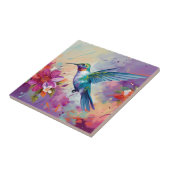 花カラフル付きハミングバード タイル (側面)