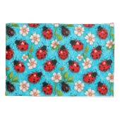 花カラフル付きラディバグ模様 枕カバー (裏面)