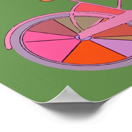 花カラフル付きヴィンテージイラストレーション ポスター (角)